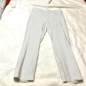 Women’s dress pants, black and white striped, size Medium